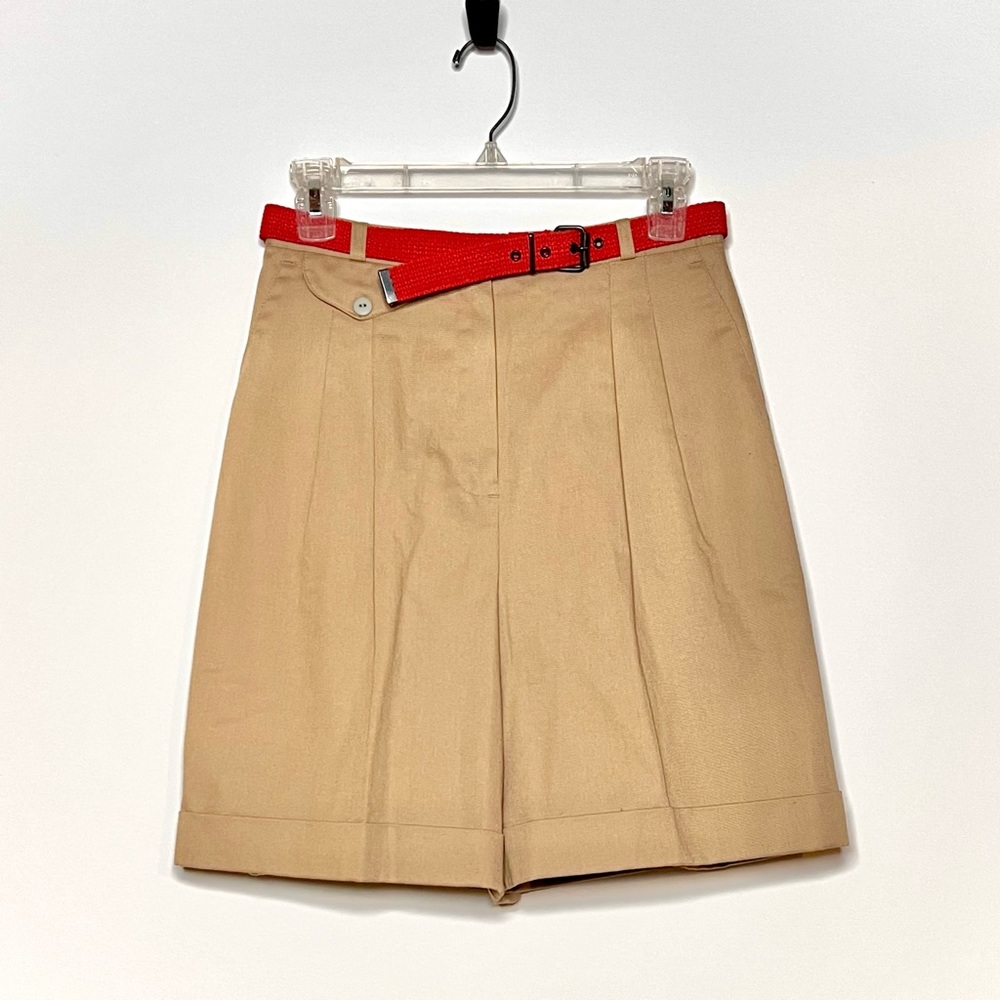 Vintage Norton McNaughton Tan Shorts w/Red Belt